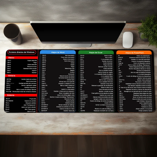 Alfombrilla de ratón con atajos de Office 365 Pro