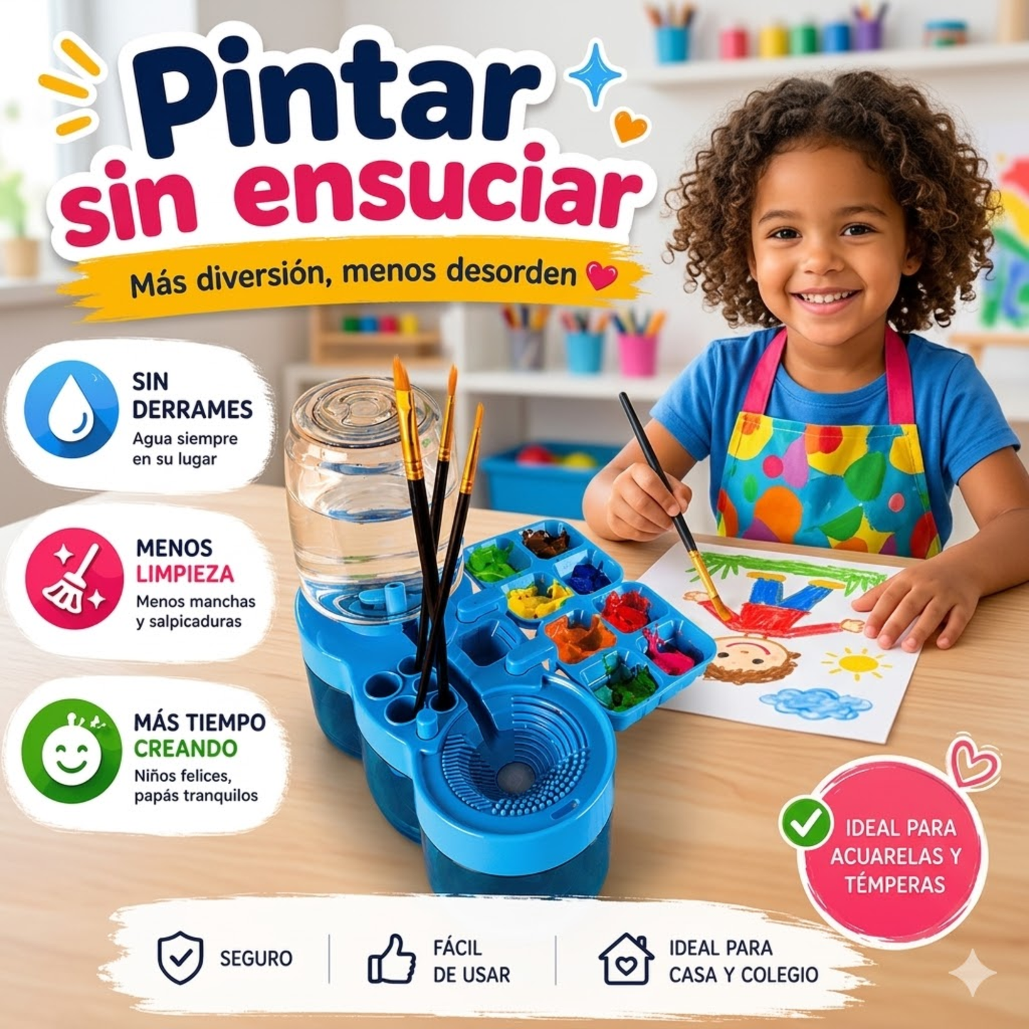 Limpiador de Pinceles Automático 6 en 1